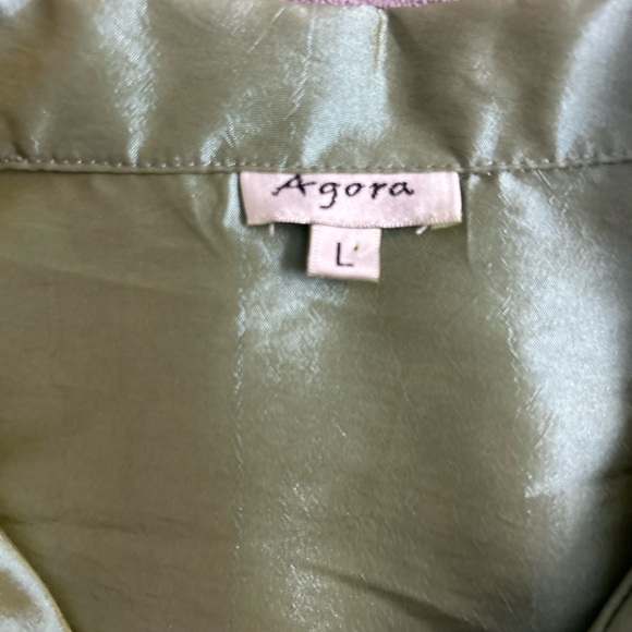 Agora Shimmering Olive Blouse - Picture 8 of 10